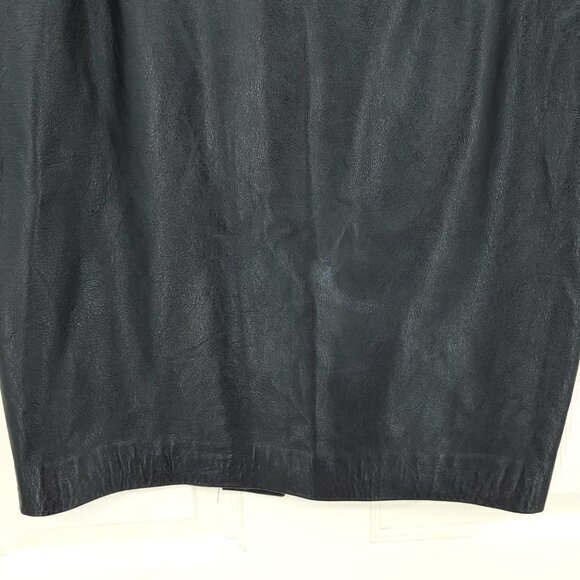 KORS Michael Kors 100% Leather Mini Pencil Skirt M Black - Picture 6 of 16